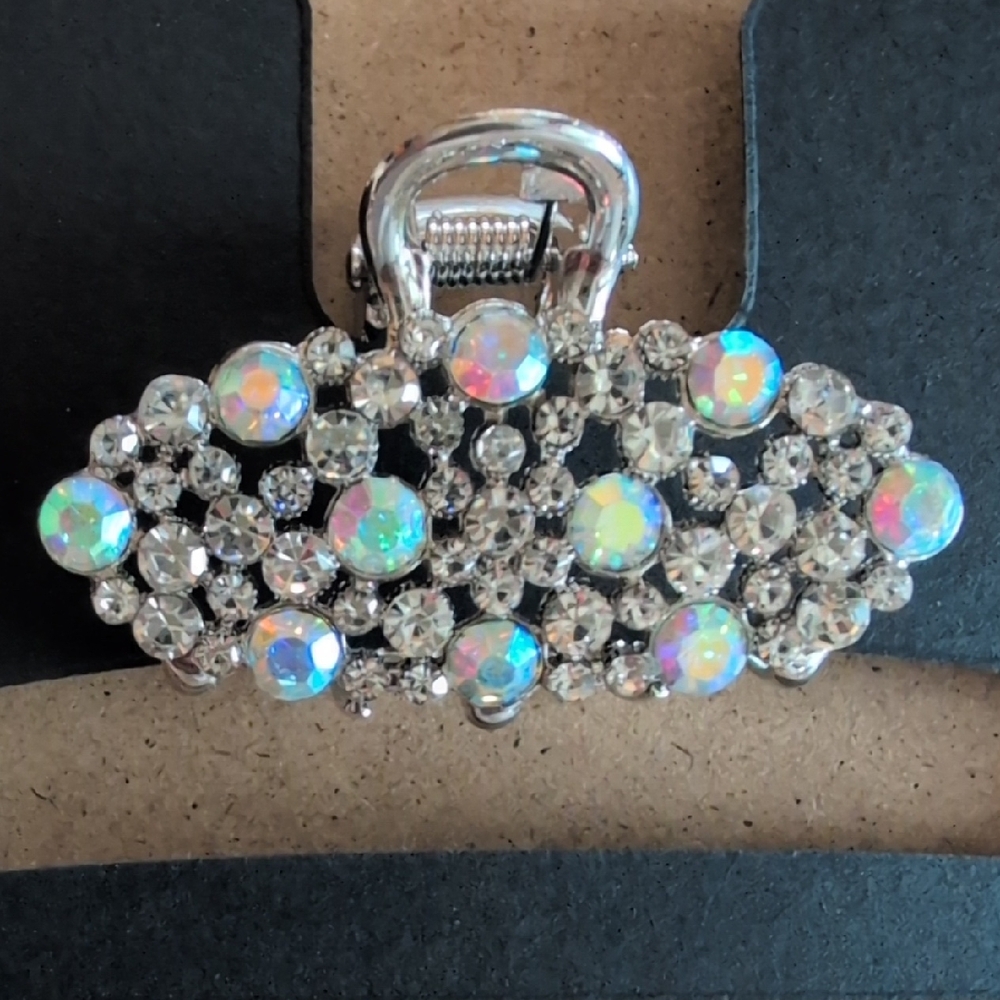Iridescent AB Crystal Hair Claw Clip